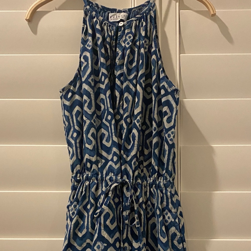 Velvet by Graham & Spencer Blue Patterned Maxi Dress - Picture 4 of 6